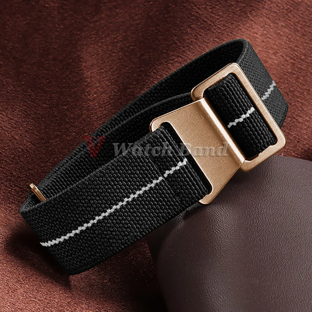 18mm 20mm 22mm Nylon Watchbands 60s French Troops Parachute Bag Elastic Bracelet Man's Universal  Military Seatbelt Reloj Strap