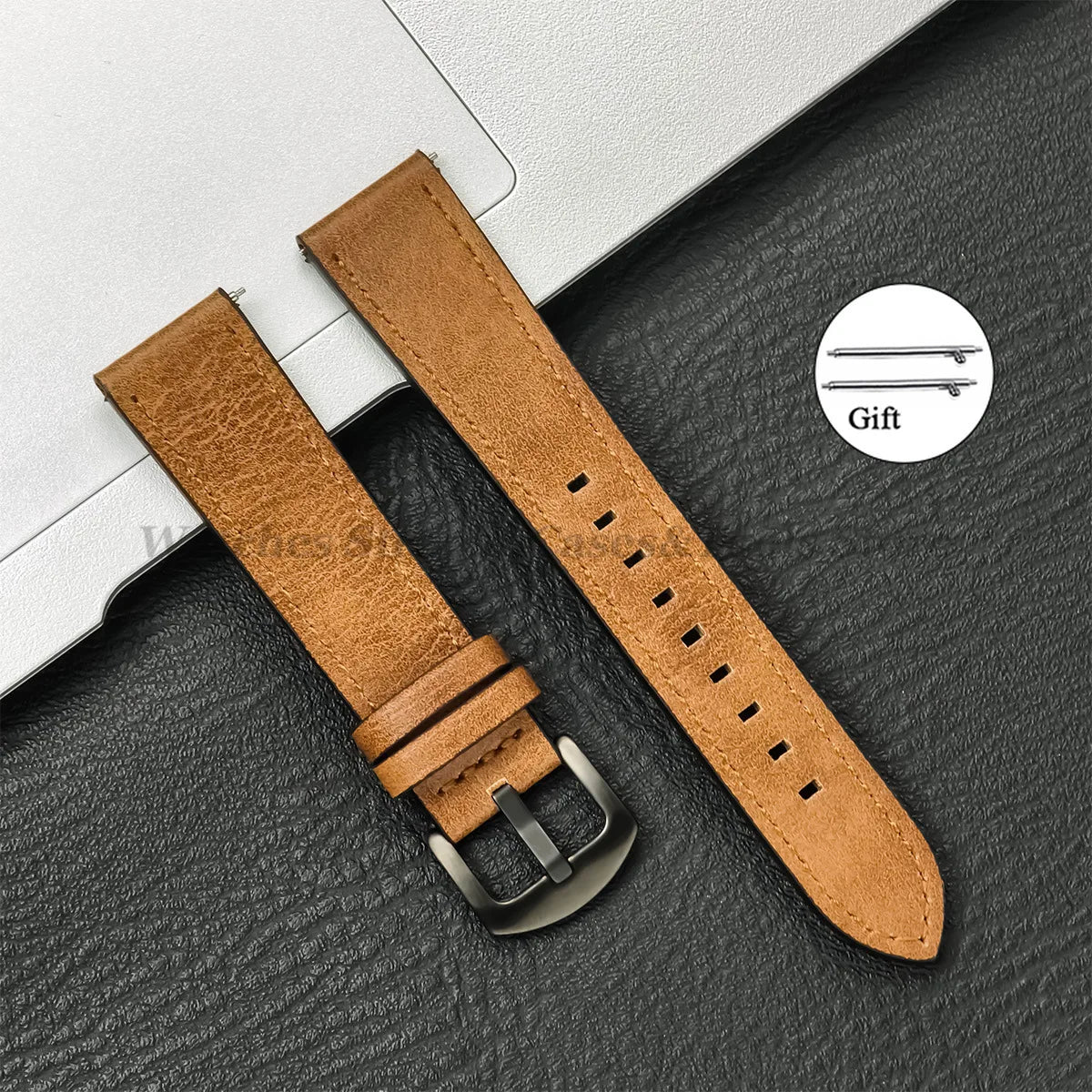 20mm 22mm Leather Strap for Samsung Galaxy Watch 7 6 5 4 40mm 44mm GearS3 Band Vintage Brown Bracelet for Huawei Watch GT5/GT4/3