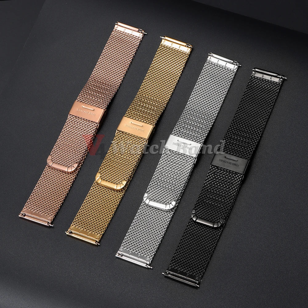 0.8 Mesh Milanese Stainless Steel Strap 18mm 20mm 22mm for DW 2mm Thickness Wire Strap Adjustable Length Watch Accessories