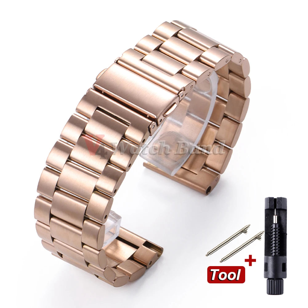 22mm 20mm Watch Band For Samsung Galaxy Watch 7/6/5/4/3 40mm 44mm S3 Active2 Huawei Watch GT4 GT3 Gt2e Stainless Steel Band