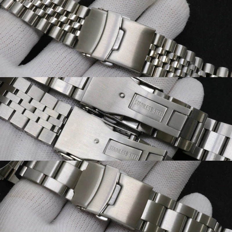 For Seiko SKX007 SKX009 Solid Stainless Steel Watch Band 20mm 22mm Men's Sports Strap for Jubilee Curved End Bracelet for Oyster