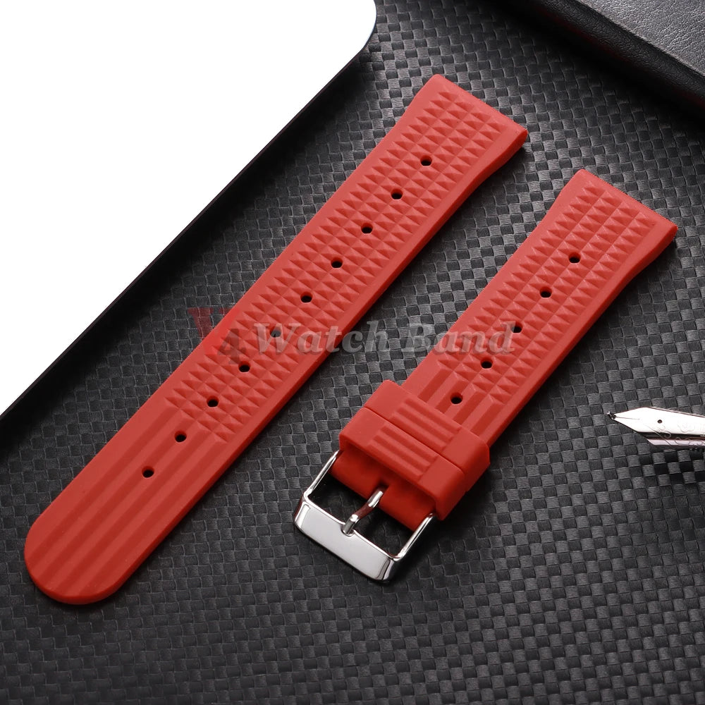 Premium Rubber Band for Seiko Watch Strap 20mm 22mm Flat-end Universal Silicone Rubber Bracelet Wrist Strap Soft for Smartwatch