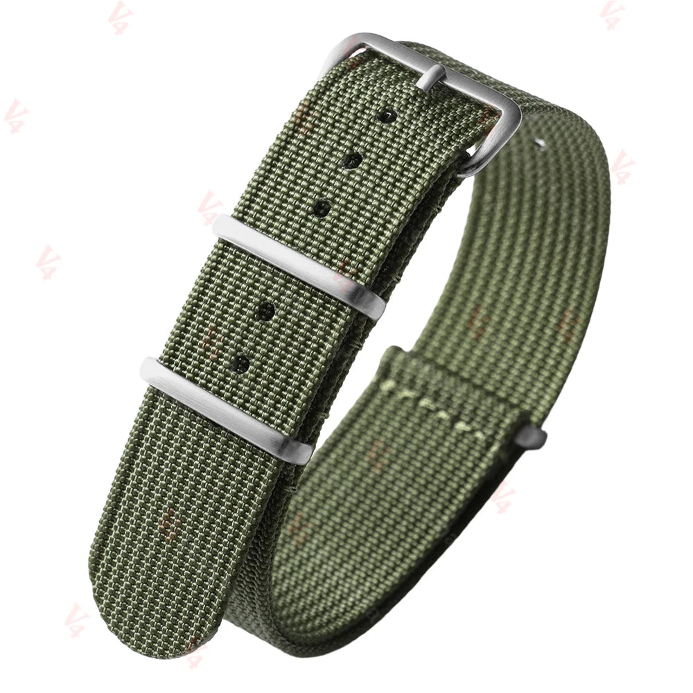 19mm 18mm 20mm 22mm Ribbed Nylon Watch Strap for Swatch for Omega for Rolex for Seiko for Moonswatch Army Military Watch Band