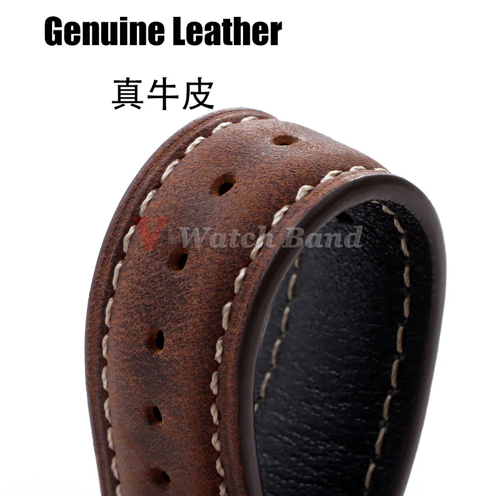 14/16/18/20/22/24mm Quick Release Watch Band MenWomen Watchband Genuine Leather Watch Strap Replacement Belt Vintage Brown Strap