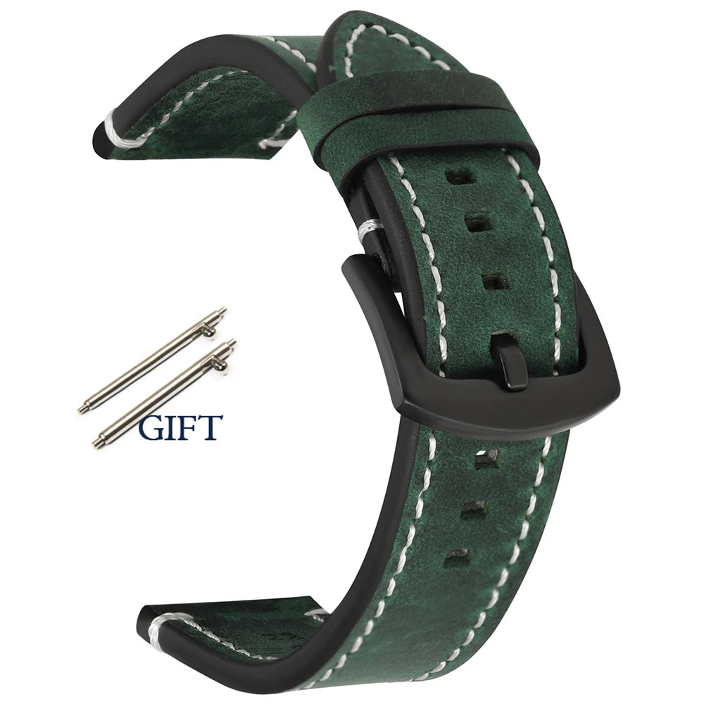 Watchband 18mm 19mm 20mm 21mm 22mm 24mm Wrist Belt for Huawei 42mm 46mm Black Yellow Brown Strap for Samsung Galaxy