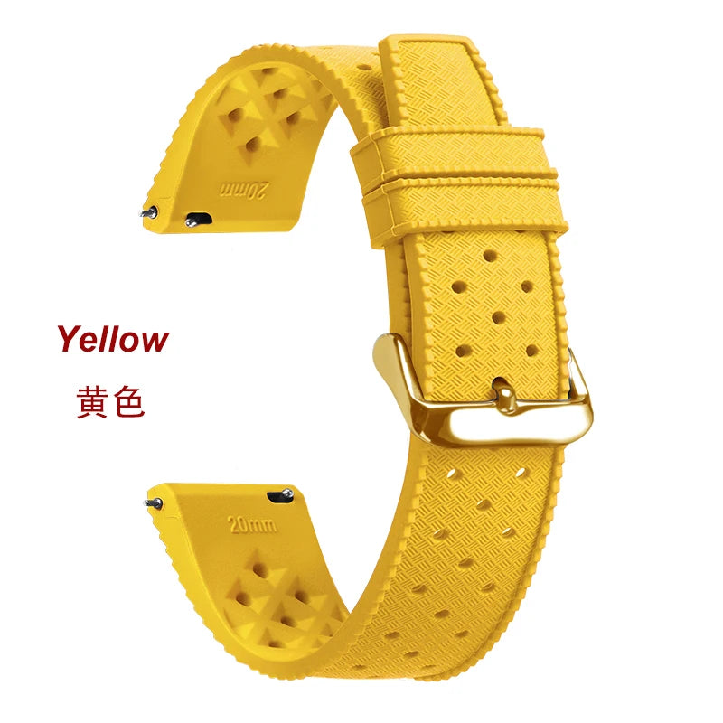 Premium Grade Tropical Rubber Watchband Strap 18mm 20mm 22mm  for Seiko SRP7J1 Watch Bands for Omega for Rolex Diving Waterproof