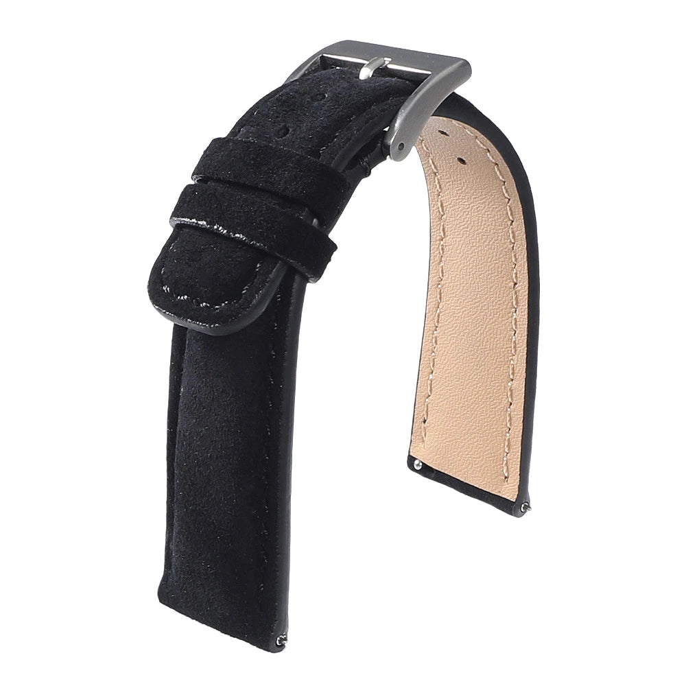 18mm 20mm 22mm Vintage Suede Cowhide Watch Strap Handmade Watch Band Gray Brown Black Quick Release Bracelet for Men Wome