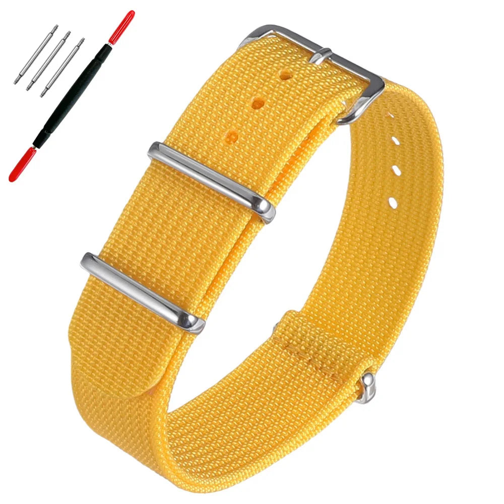 16mm 18mm 19mm 20mm 22mm 24mm Nylon Ribbed Watch Strap Band Military Casual Watchband Sport Bracelet Replacement Belt For Men