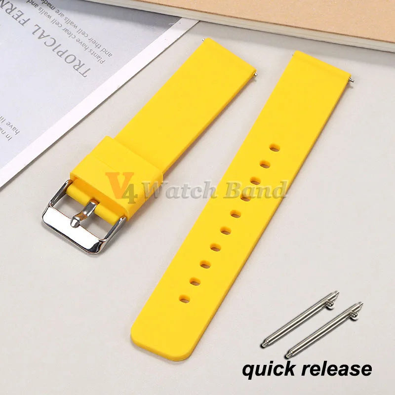 10/12/14/15/16/18/19/20/21/ 22/24mm Quick Release Silicone Strap for Samsung Galaxy Watch 3 4 5  for Huawei GT2/GT3 Smart Watch