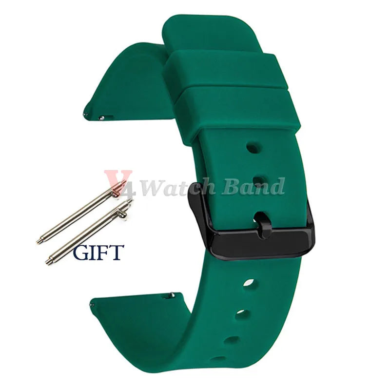 Universal Watch Straps 20mm 22mm 24mm 14mm 16mm 18mm Quick Release Silicone Band for Samsung for Huawei Women&Men Accessories
