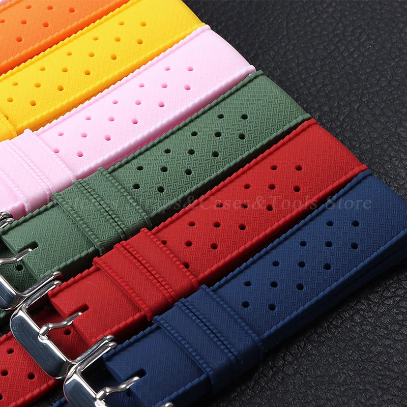 20mm Rubber Strap for Omega for Swatch for Moonswatch Watch Strap Soft Silicone Waterproof Sport Wristband Women Men's Bracelet