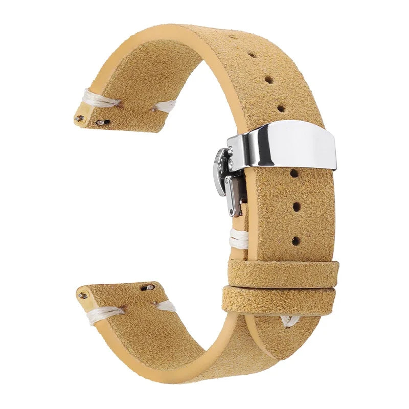 High Quality Suede Leather Strap for Seiko Watchband for Omega 18/20/22mm Band with Butterfly Buckle Wrist Bracelet Accessories