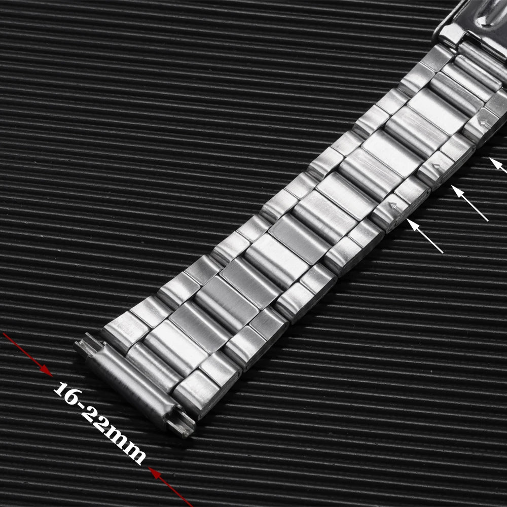 16-22mm Stainless Steel Strap for Seiko for Universal Smart Watch Band Women Men Watchbands Fashion Adjustable New Bracelet