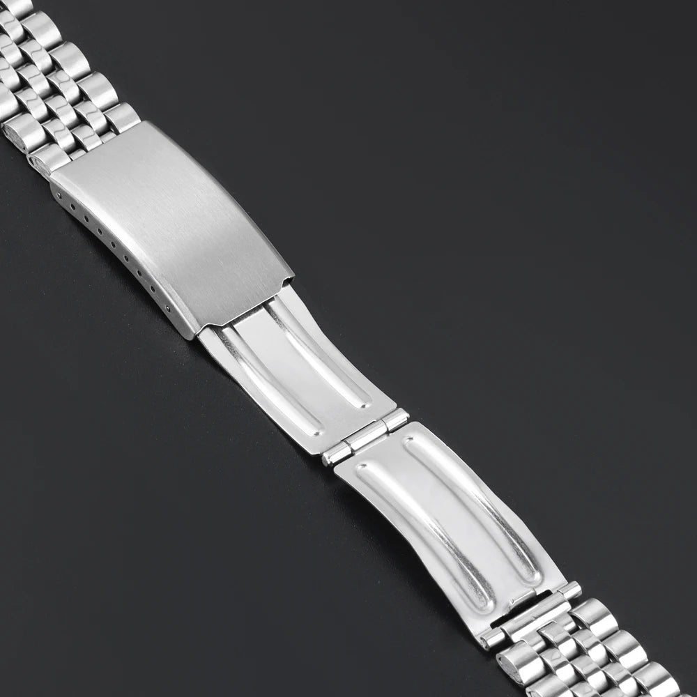12mm 14mm 16mm 18mm 20mm 22mm Universal Metal Wrist Strap Stainless Steel Watch Band Adjusted Folding Buckle Bracelet Accesories