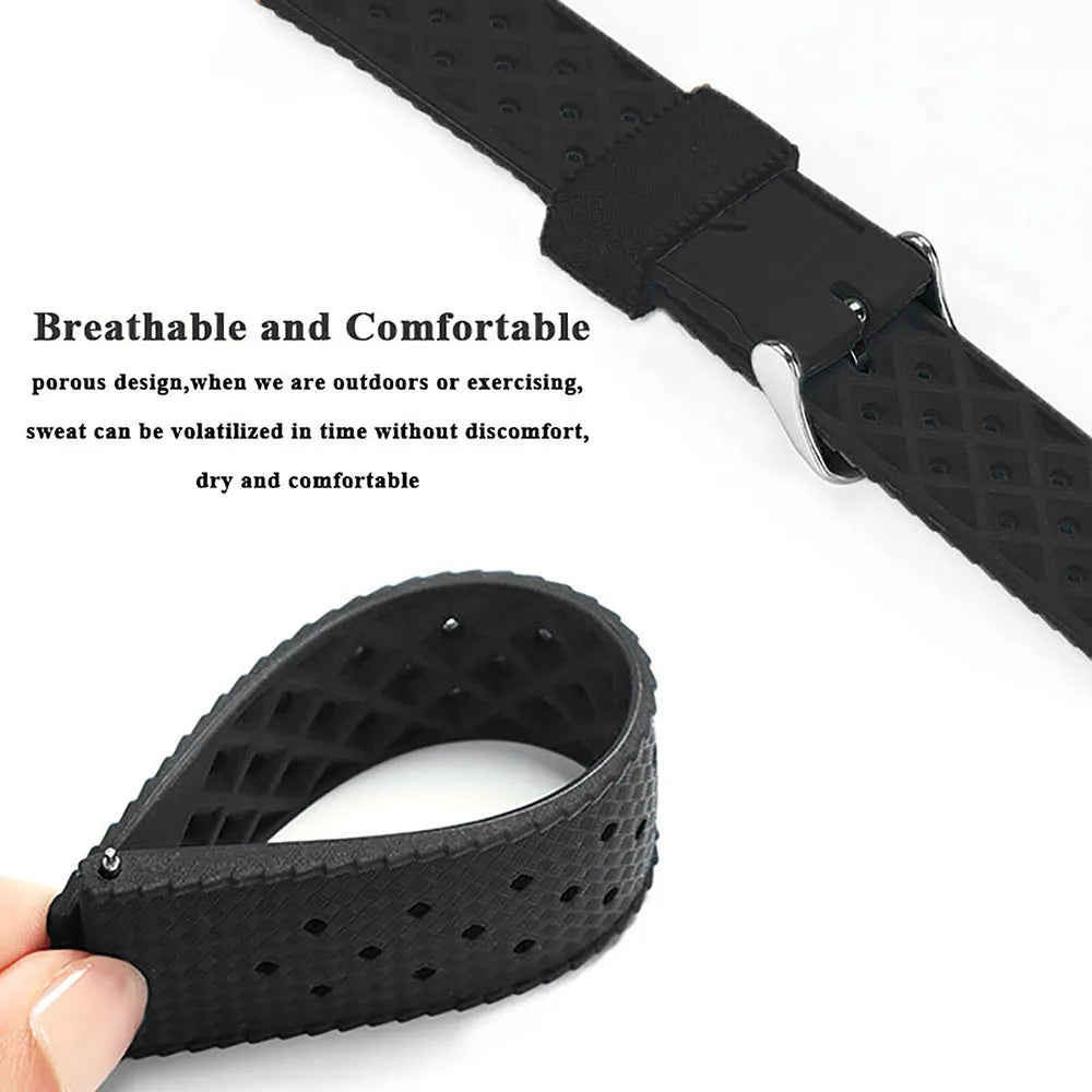 Premium Tropic Rubber Watchband for Seiko 20 22mm Quick Release Band for Fossil Strap for Oris Silicone Tropical Waterproof Band