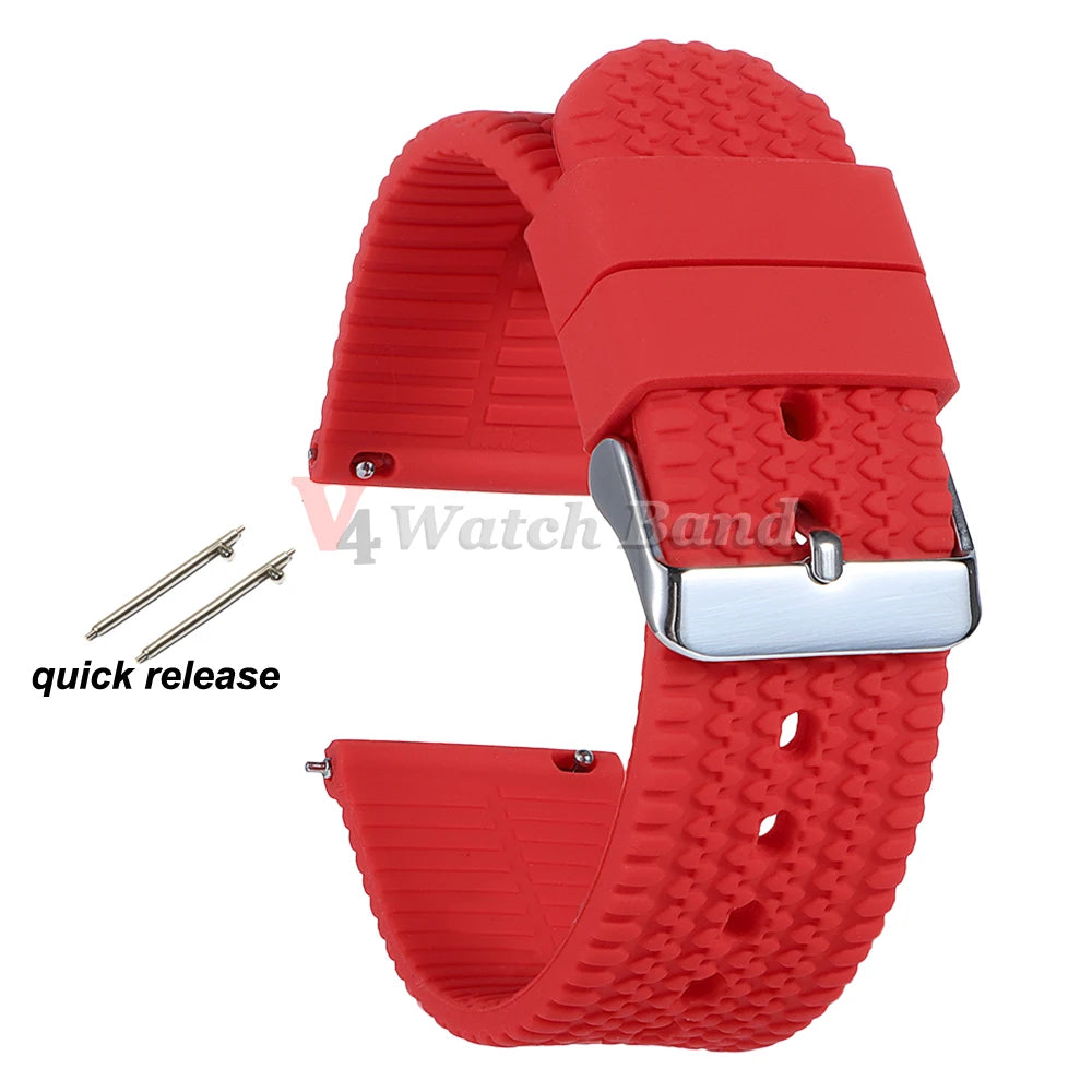 18mm 20mm 22mm 24mm Quick Release Silicone Strap for Samsung Galaxy Watch 3 4 5  for Huawei GT2/GT3 Smart Watch Bracelet