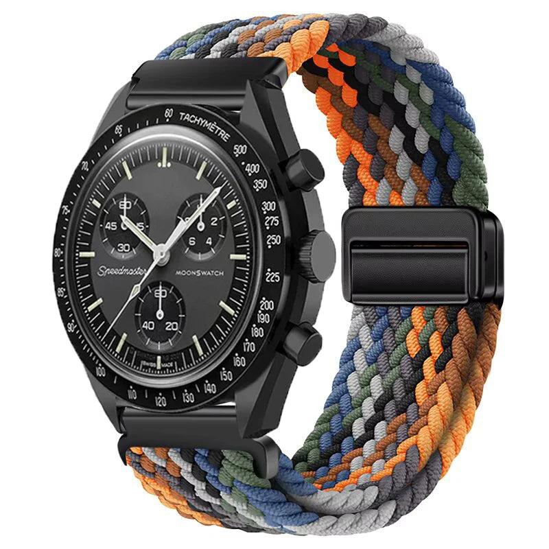 Nylon Loop Strap For Omega X Joint MoonSwatch Magnetic Weave Bracelet 20mm For Amazfit Active 2 GTR 42mm Samsung Gear S2 Classic