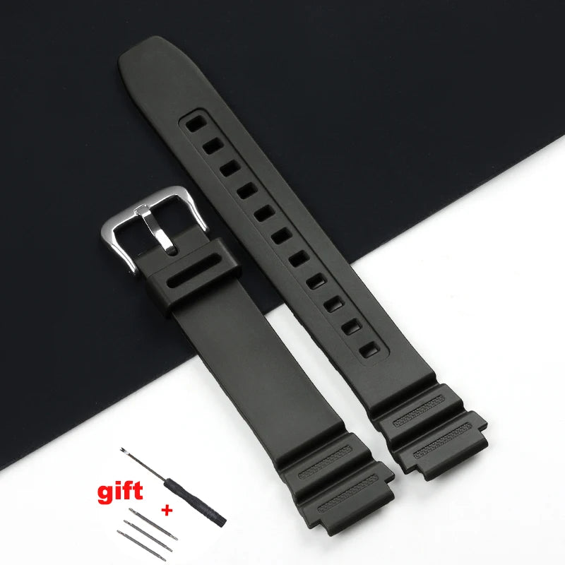 18mm Silicone Watch Strap for Casio AE1200 SGW300/400 MRW200 W218H AE1000/1300 W219 AQ-S810W Replacement Rubber Belt Wristband