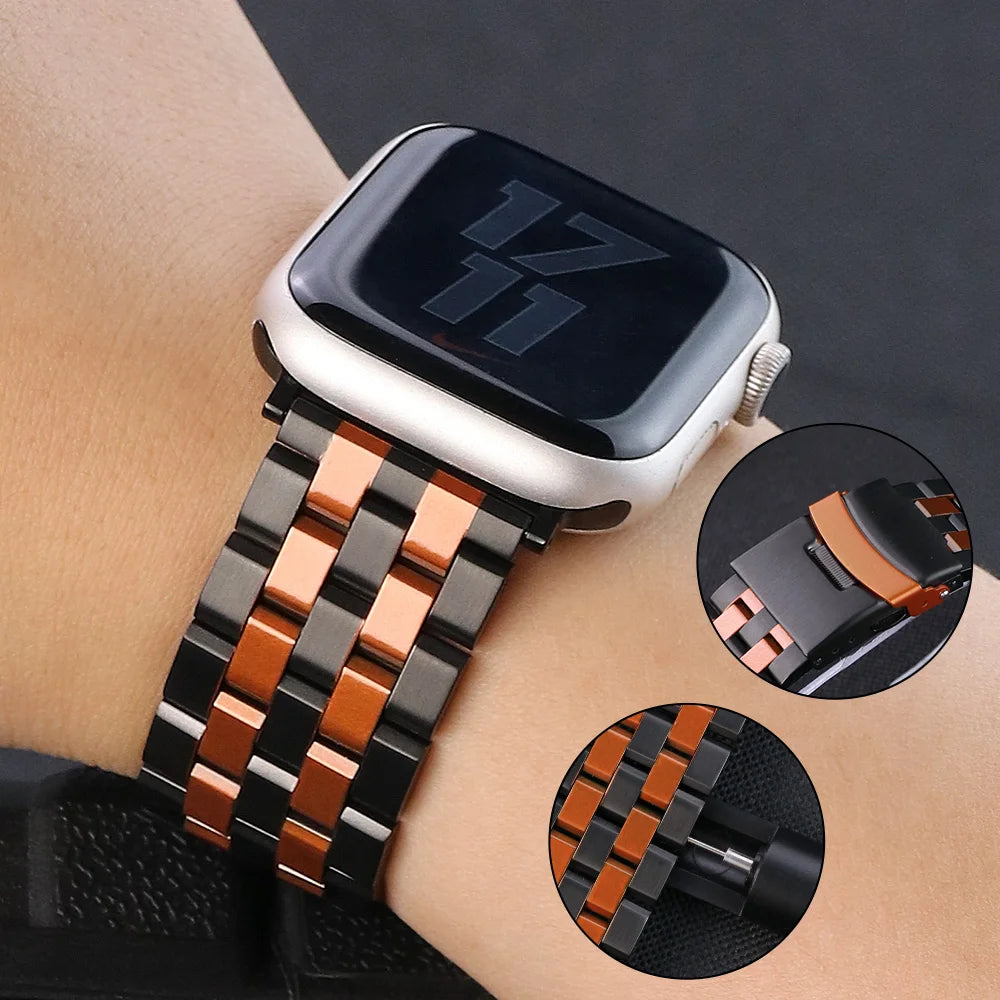 Metal Strap For Apple Watch 10 46mm Ultra 1 2 49mm Band Stainless Steel Correa For Iwatch 9 8 44mm 45mm Se 3 2 1 42mm Bracelet