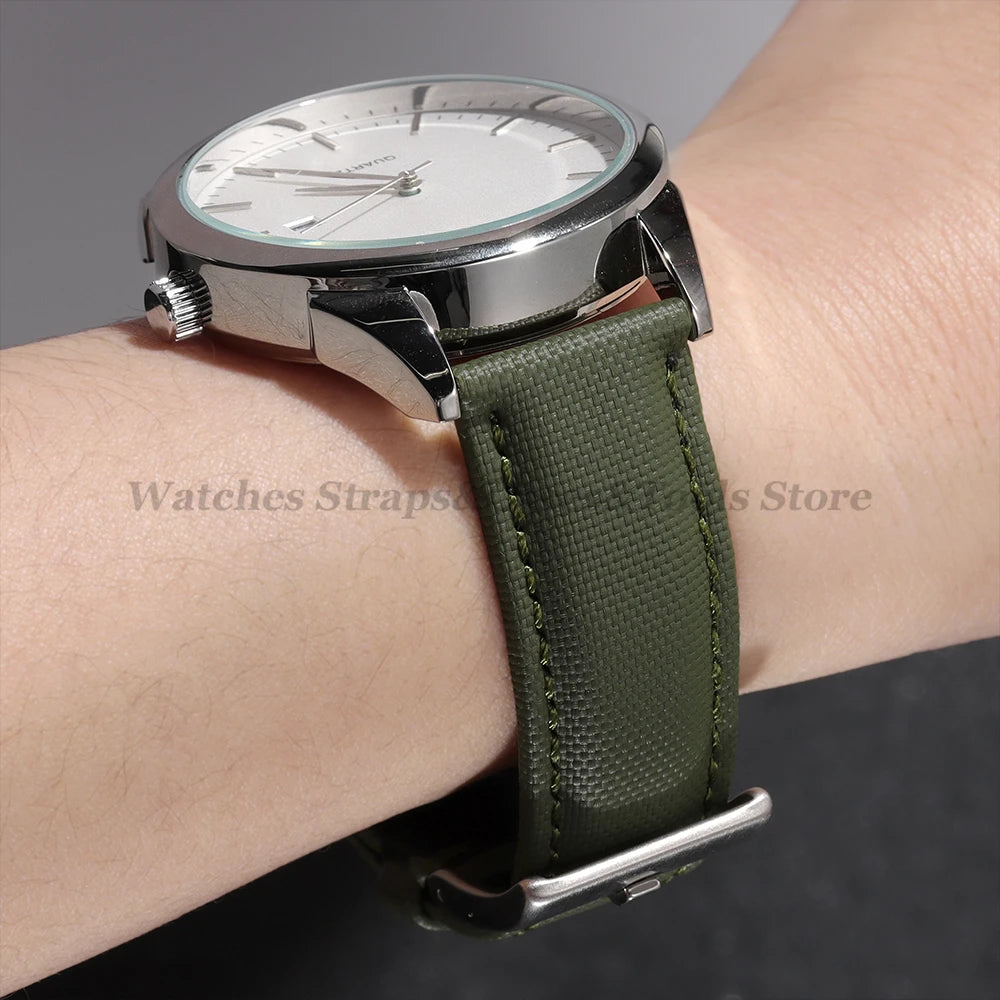Sailcloth Nylon Watch Band 18mm 20mm 22mm for Huawei Watch Gt4 46mm Waterproof Fabric Watch Strap for Seiko Quick Release Belts