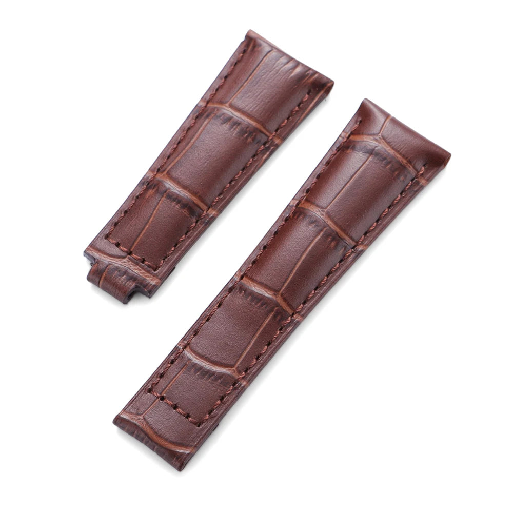 20mm Watch Band for Rolex SUBMARINER Yacht-Master DAYTONA GMT Cowhide Leather Men Strap Waterproof Wrist Belt Watch Accessories