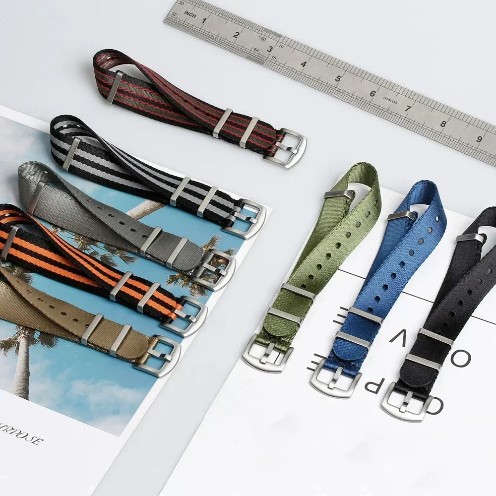 High Density Nylon Strap for Omega Seamaster 007 20mm 22mm Soft Nylon Bracelet for Seiko Military Watchband for Samsung Galaxy