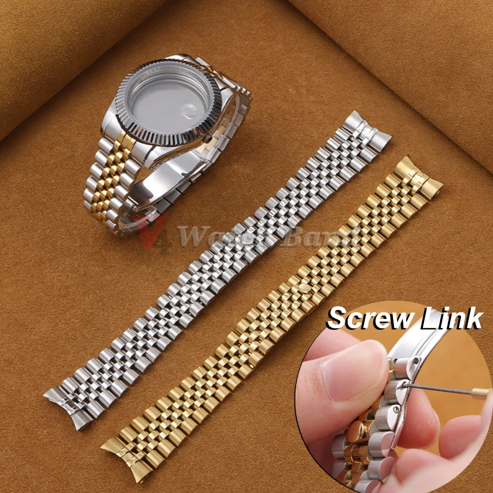 Watchband for Rolex Sub GMT Yacht Daytona 13mm 17mm 20mm 21mm Strap for Jubilee Luxury Watch Chain Parts Replacement Accessories