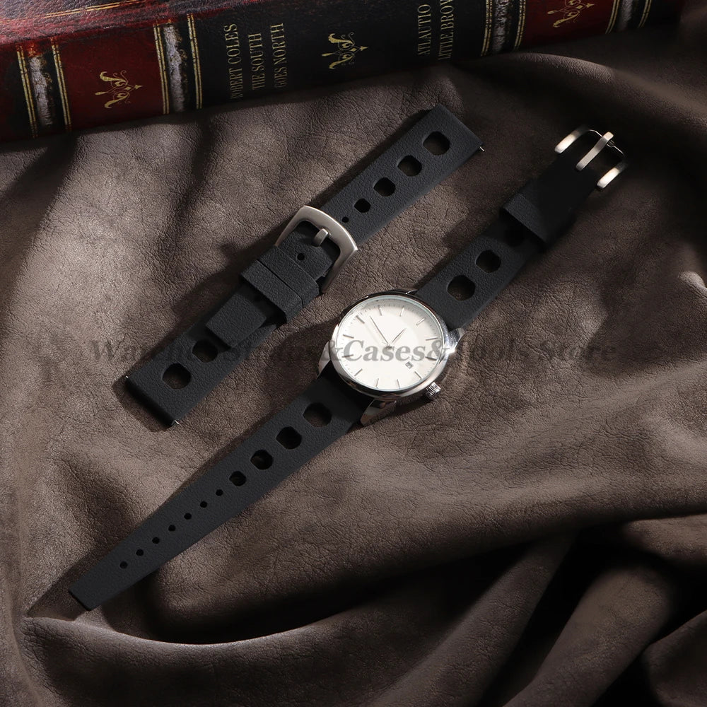 Soft Rubber Tropical Watch Strap 20mm 22mm Quick Release Silicone Band for Oris for Seiko for Traditional Diving WatchAccessorie