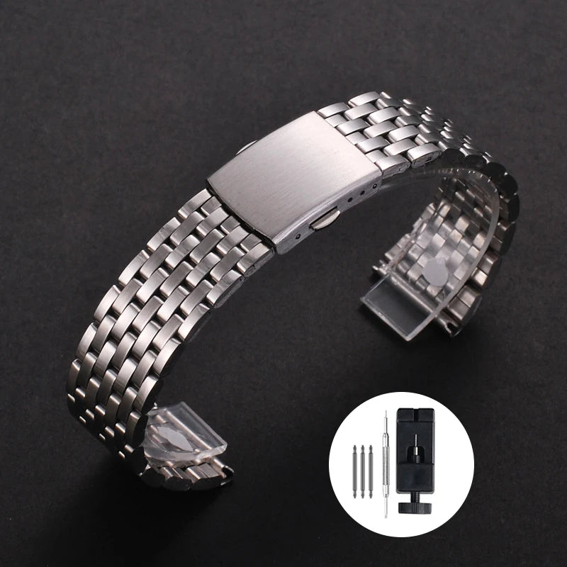 Stainless Steel Watch Strap Folding Buckle Silver Gold Women Men Bracelet 18mm 20mm 22mm for Huawei Watch Gt3/Gt4 46mm Wristband