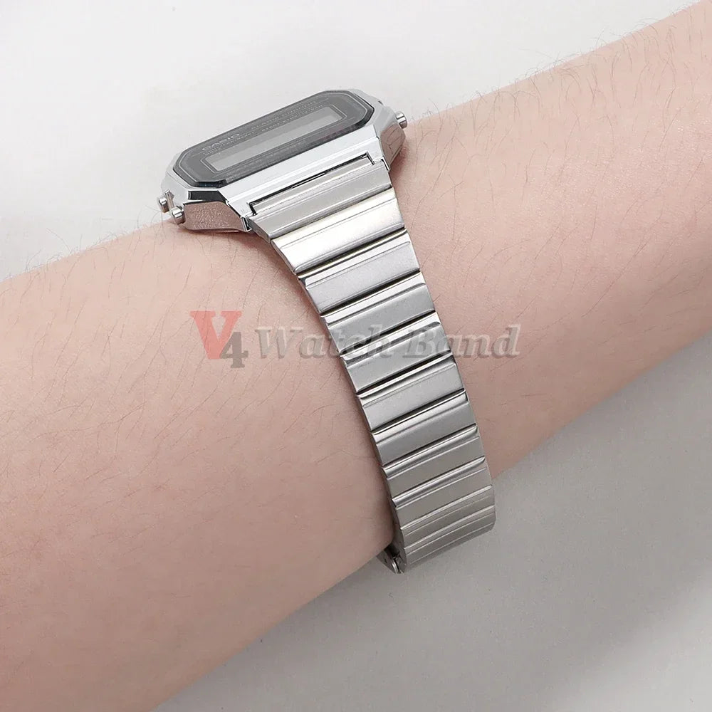 10 12 14 16 18 20mm Watch Band 18mm for Casio F-91W 18mm Metal Strap F91 F91W F84 SGW400 F105 F108 A168 AE1200 AE1300 with Pins