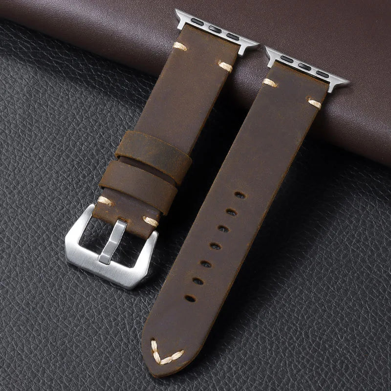 Durable Retro Leather Strap for Apple Watch Band 44mm 49mm 45mm 46mm 42mm 40mm 41mm Bracelet IWatch Series Ultra 10-9-8-7-6-5-SE