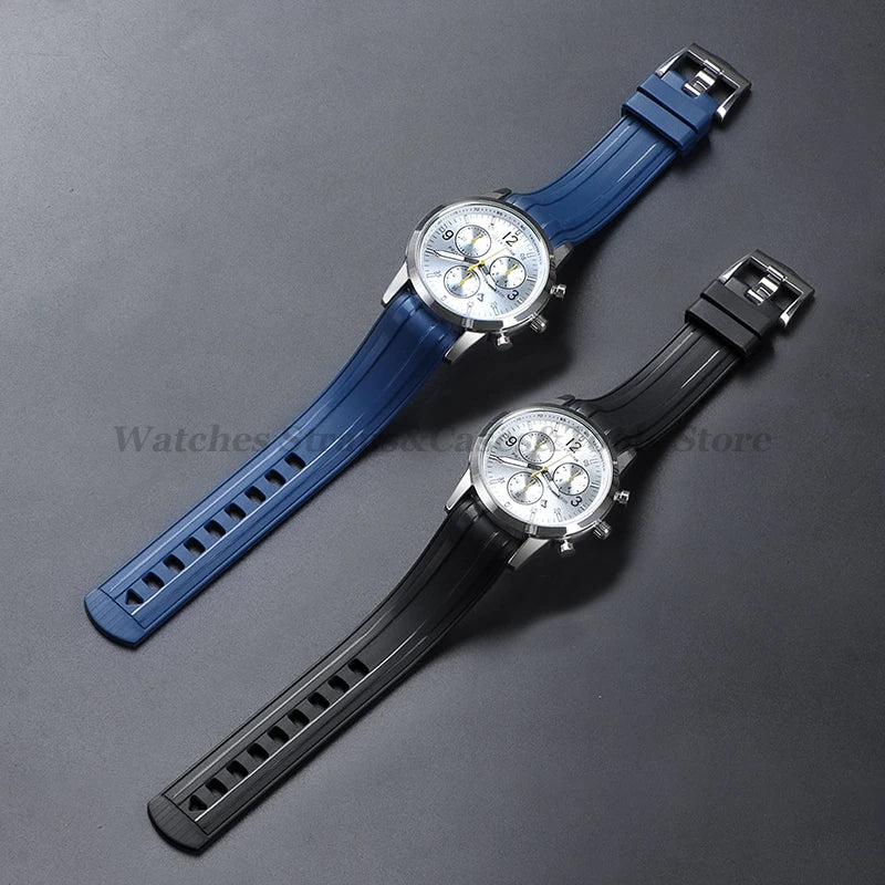 Soft Rubber Watch Strap 20mm Curved End for Omega for Seamaster 300 Silicone Waterproof Diving MenWomen Sport Watchband Bracelet