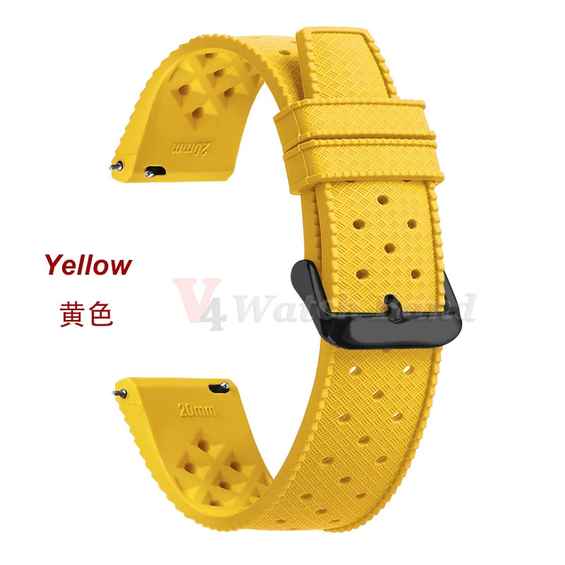 18/20/22mm Premium Grade Tropical Rubber Watch Strap for Fossil for Seiko Bands for Oris for Omega for S-eiko SRP7J1 Watch Bands