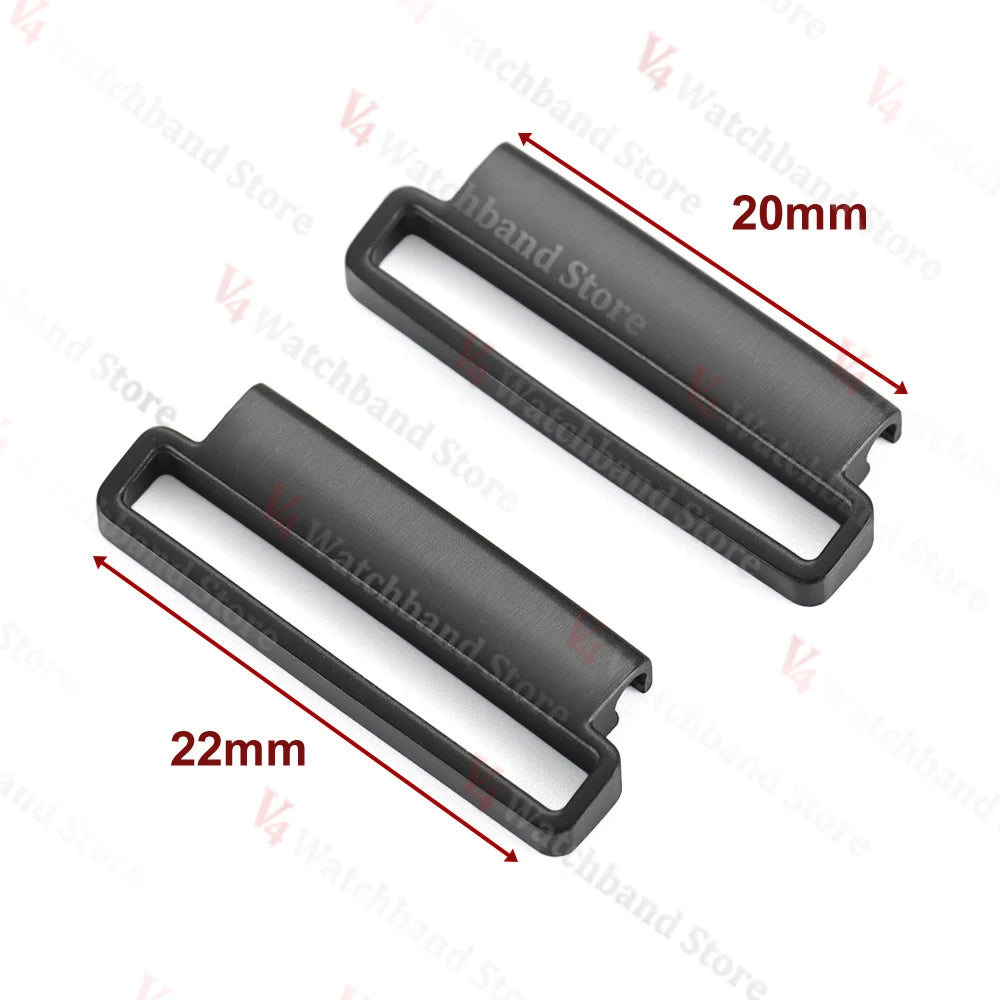 1Pair Watch Connector 20mm to 22mm,22mm to 24mm Quick Release Stainless Steel Milanese Nylon Watch Strap Metal Adapter Accessory