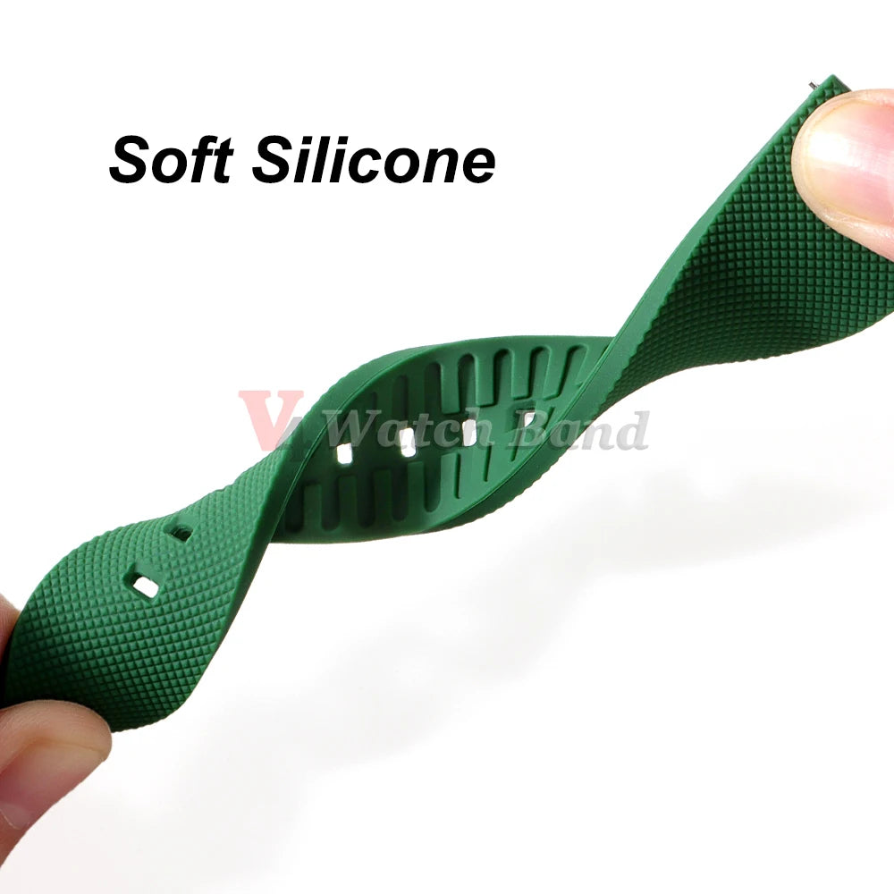 Classic Tropical  FKM Rubber Watch Strap for Seiko 20mm 22mm Watchband for Oris Wristbelt for Fossil Replaement Bracelet Belt