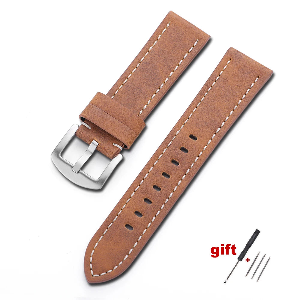 20mm 22mm Watch Band PUleather Strap for Samsung Galaxy Watch 3 Active2 40 44mm Huawei Gt5/4/3/2 Watchband Men Watch Accessories