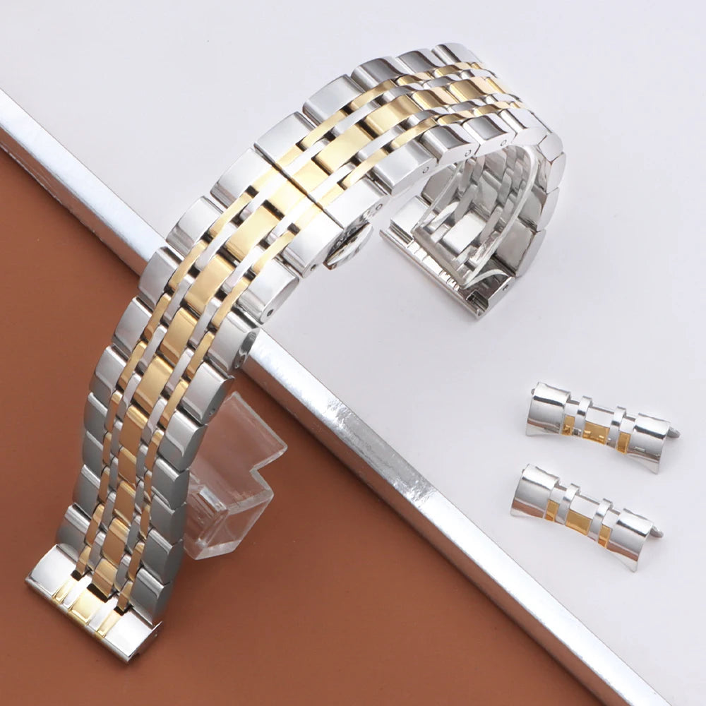 16/18/19/20/21/22/24mm Solid Stainless Steel Watch Band for TISSOT Butterfly Buckle 304L Metal Wrist Strap for Omega for Seiko
