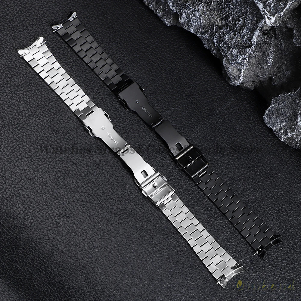 Luxury Curved Strap for Seiko SKX007 SKX009 Solid Stainless Steel Watch Band Three Beads 20mm 22mm Arc End Men Watch Accessories