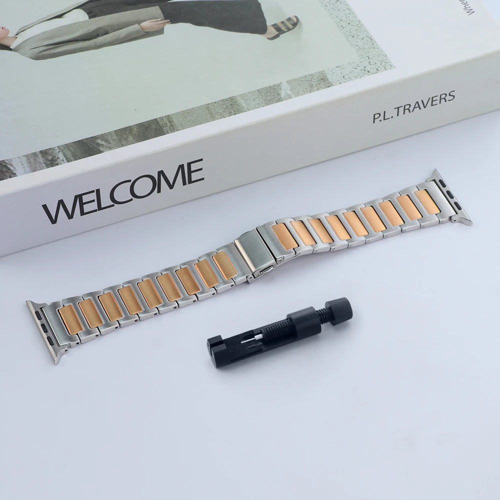 Metal Strap For Apple Watch 10 46mm Ultra 1 2 49mm Band Stainless Steel Correa For Iwatch 9 8 44mm 45mm Se 3 2 1 42mm Bracelet