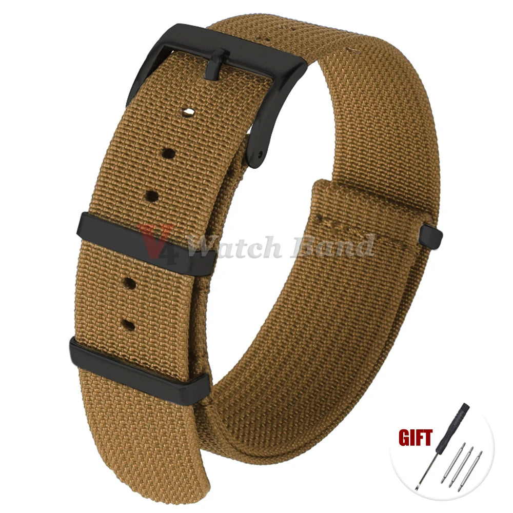 Universal Fabric Bracelet for Seiko 20mm 22mm with Black Buckle Nylon Band for Omega Wristband for Rolex Watch Strap Accessories