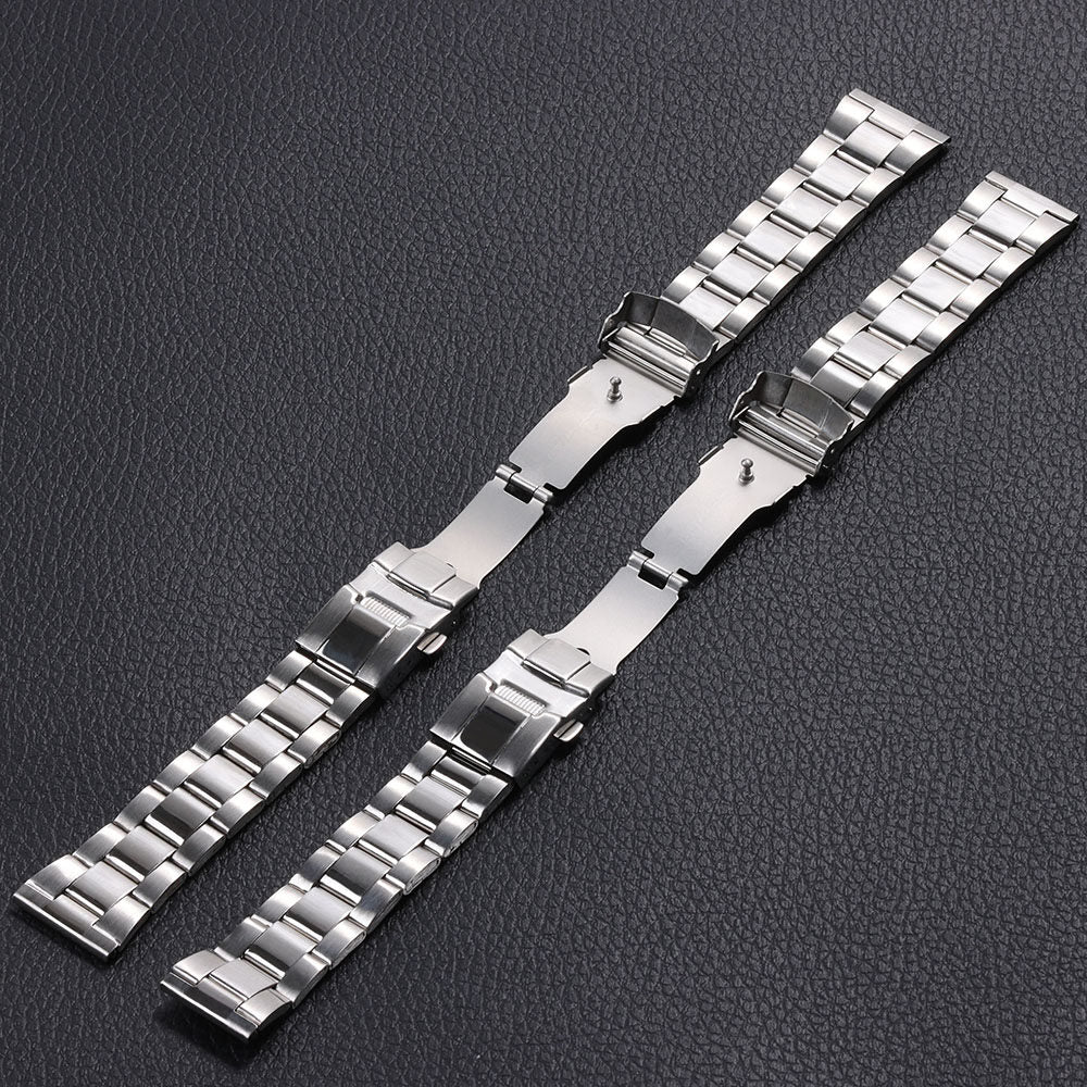 Metal Watch Band for Seiko 20mm 22mm Steel Watchband Silver Bracelet Wristbelt 20/22mm Middle Polished Strap