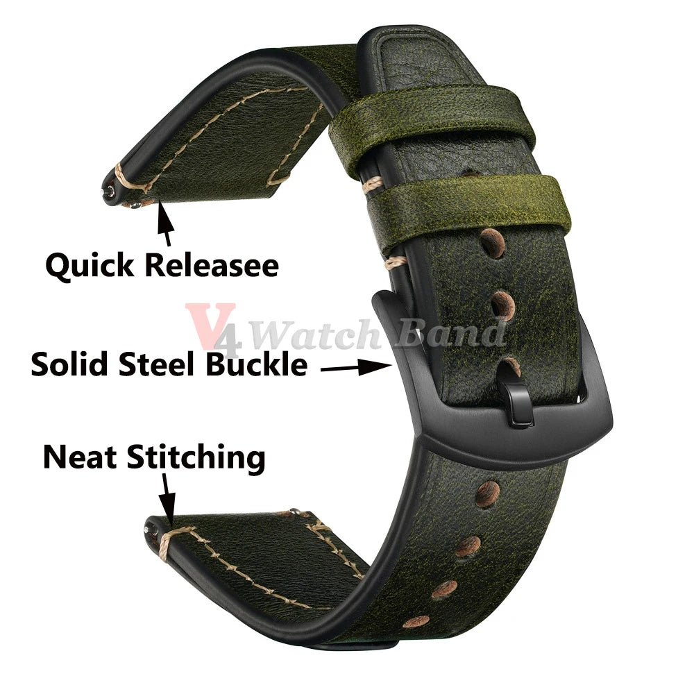 Retro Genuine Leather Watchband for Seiko Snxs79 Watch Straps Men Women for Rolex Oyster 18mm 20mm 22mmWrist Belt Bracelet