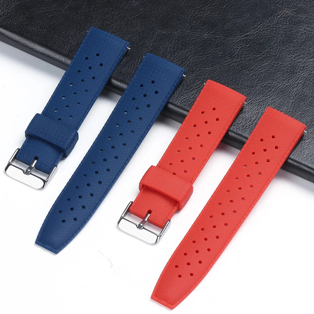 Premium Tropic Rubber Watchband for Seiko 20 22mm Quick Release Band for Fossil Strap for Oris Silicone Tropical Waterproof Band