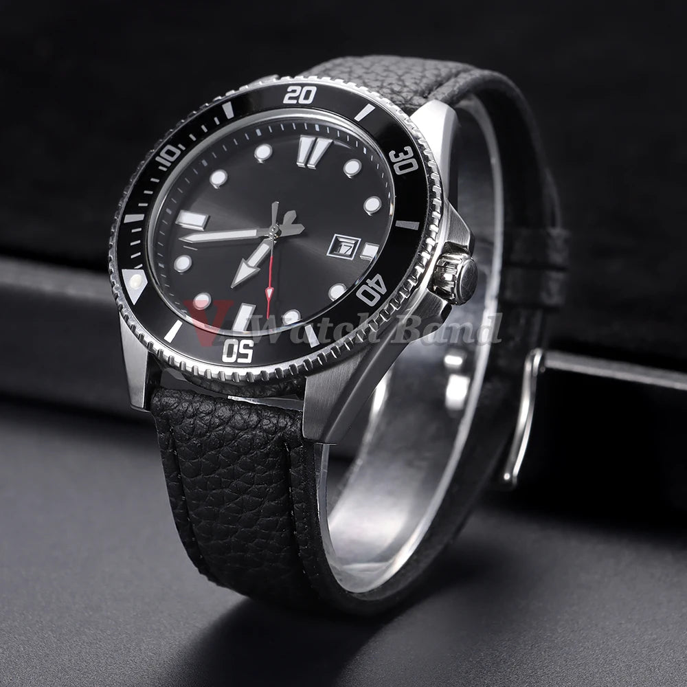 Universal Wristbelt 22mm Leather Business Strap for Omega for Seiko Lychee Pattern Leather Watchband Quick Release Soft Bracelet