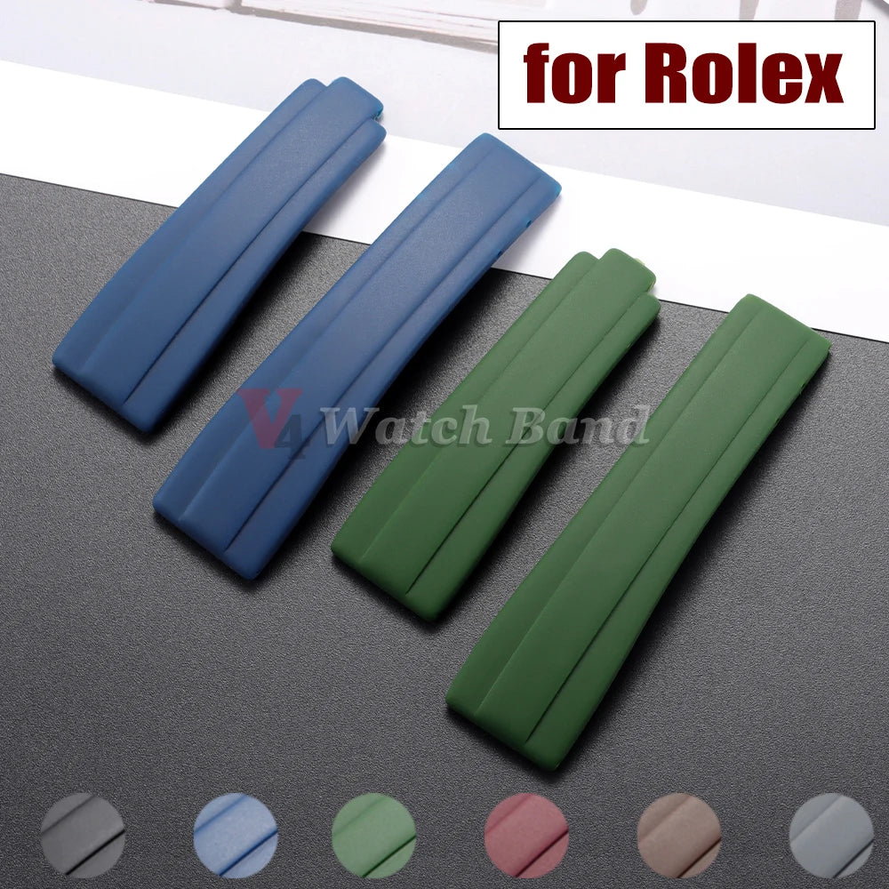 20mm Watchband for Rolex DAYTONA SUBMARINER Yacht-Master GMT Explorer Silicone Rubber Watch Accessory Watch Bracelet Strap Chain