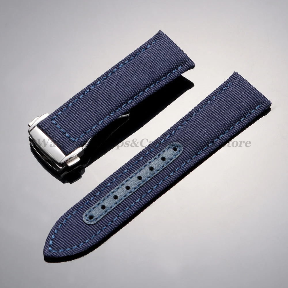 20mm 22mm Nylon Canvas Watch Band For Omega Seamaster 300 Watch Strap Folding Buckle Men Women Sport Waterproof Leather Bracelet