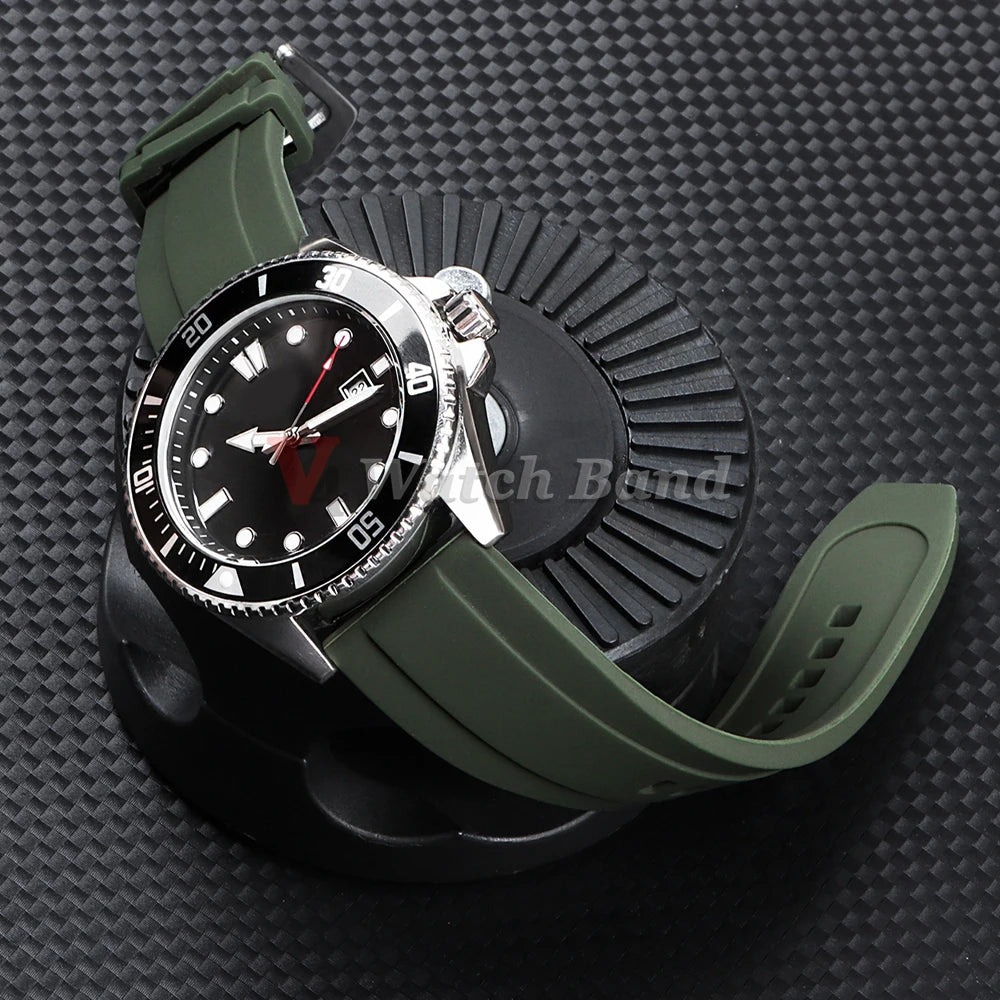 Universal Watrproof Rubber Strap for Rolex 20mm 22mm for Armani for Omega Wristbelt Sport Silicone Watch Band for Seiko Bracelet