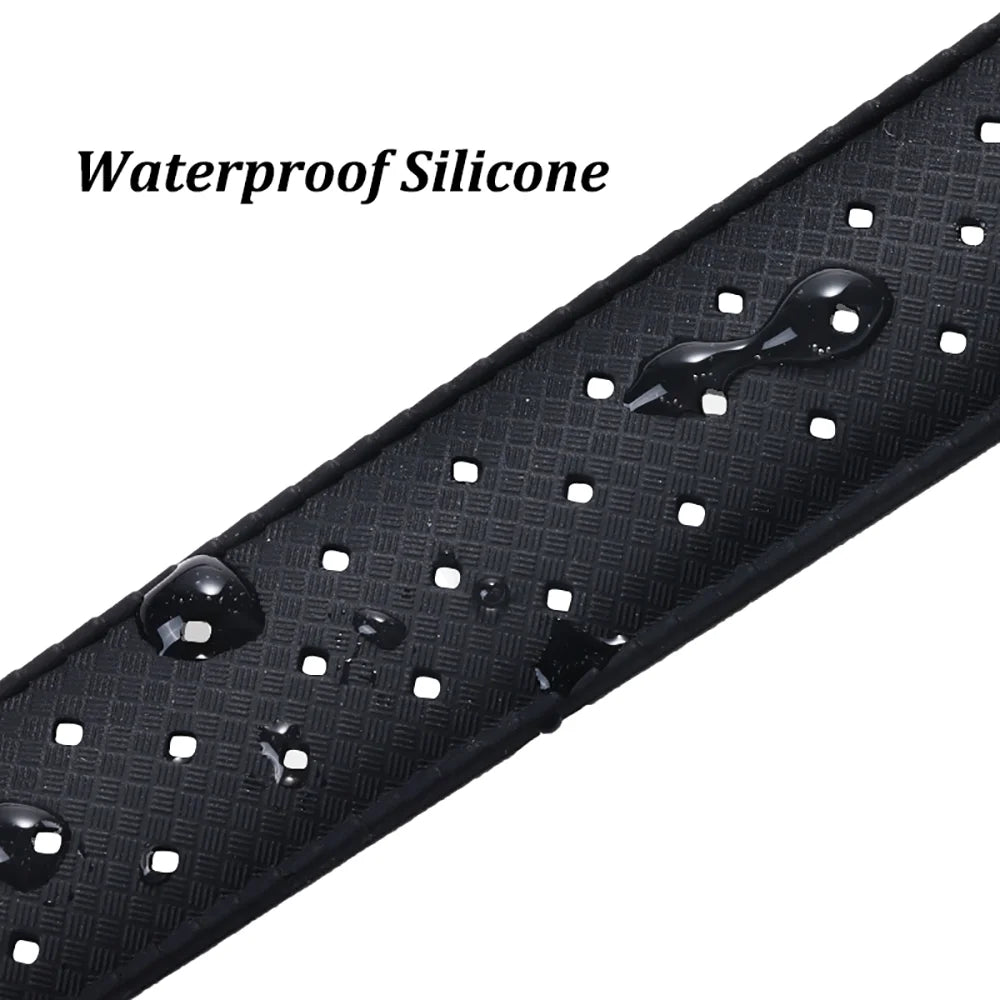 Premium Tropic Rubber Watchband for Seiko 20 22mm Quick Release Band for Fossil Strap for Oris Silicone Tropical Waterproof Band