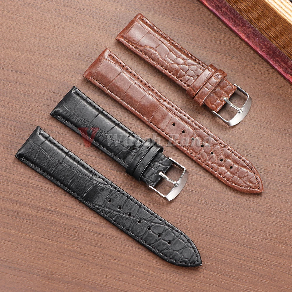 12mm 14mm 16mm 18mm 20mm 22mm Universal Replacement Watch Strap Leather Watchband for Smartwatch Men Women Watchband Accessories