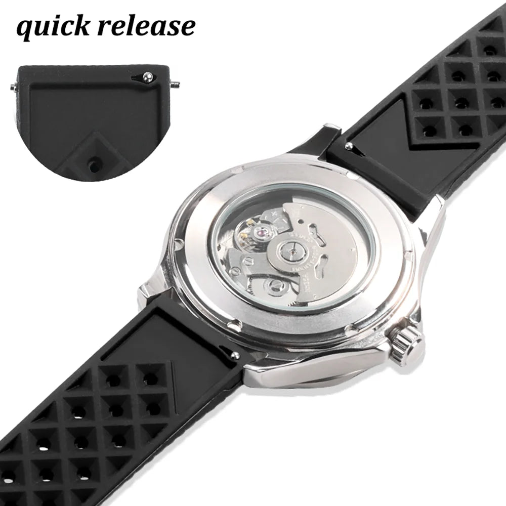 Premium Tropic Rubber Watchband for Seiko 20 22mm Quick Release Band for Fossil Strap for Oris Silicone Tropical Waterproof Band